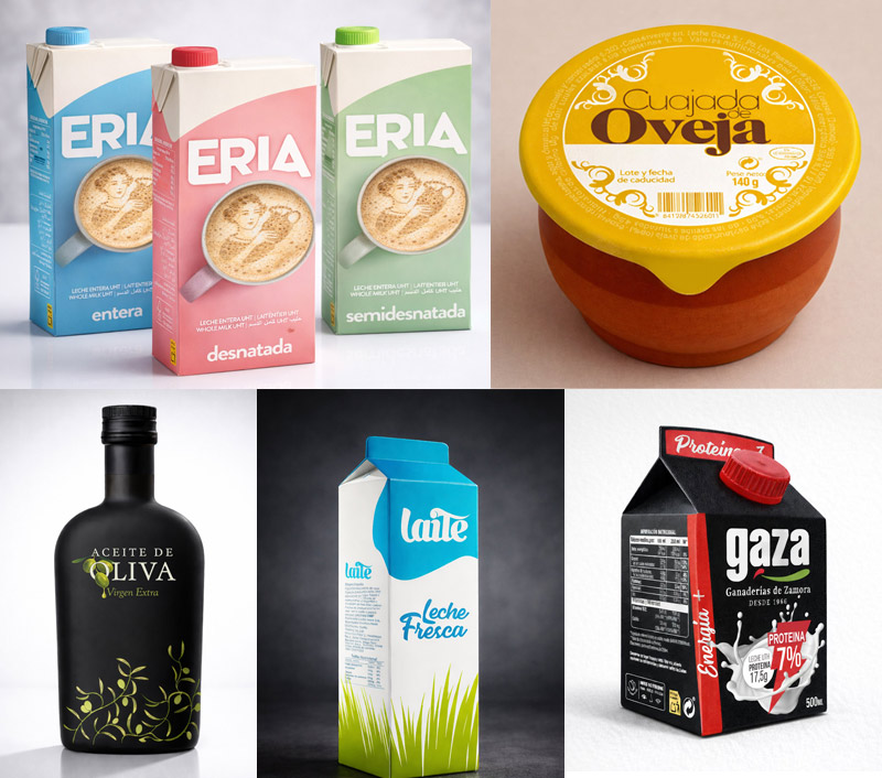 Ejemplo de diseño de imagen corporativa para productos de alimentacion